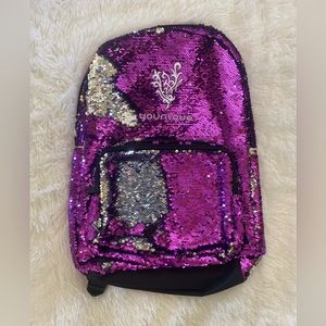 Younique reversible sequin backpack